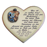 Keramikherz mit Spruch als Geschenk zum Hochzeitstag