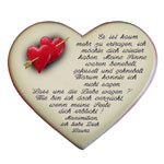Keramikherz mit Rosenmotiv der Liebe als Komm zurück Geschenk